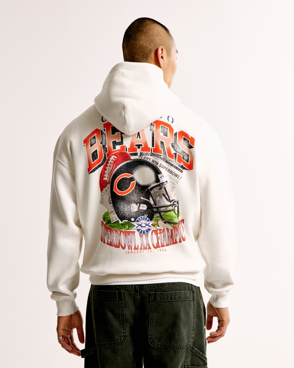 Chicago Bears Graphic Popover Hoodie, Cream