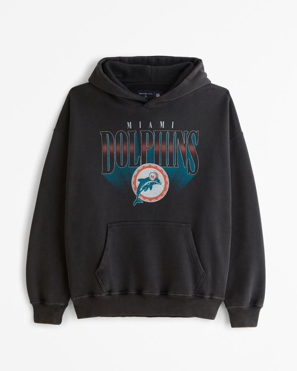 Miami Dolphins Graphic Popover Hoodie, Black - Dolphins view 1