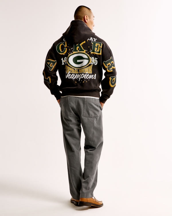 Green Bay Packers Graphic Popover Hoodie, Black