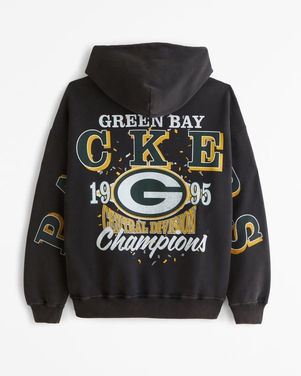 Green Bay Packers Graphic Popover Hoodie, Black - Packers view 1