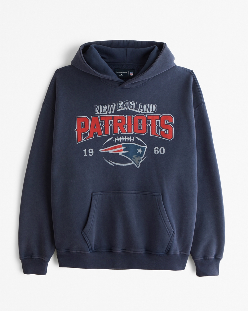 Men s New England Patriots Graphic Popover Hoodie Men s Abercrombie