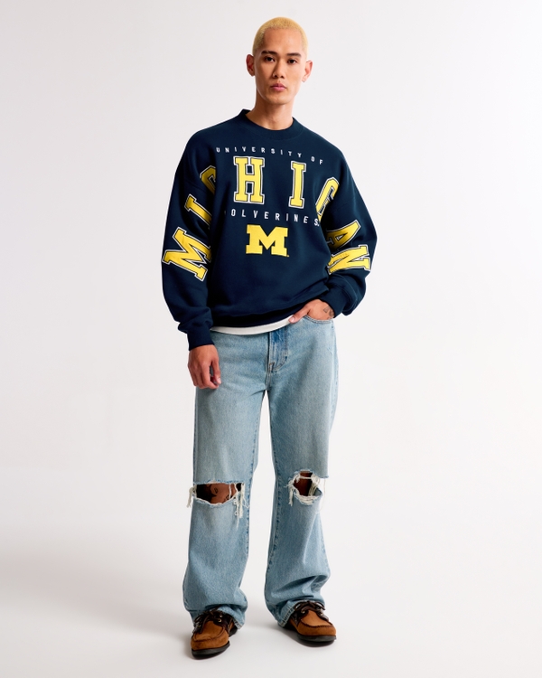 University of Michigan Graphic Crew Sweatshirt, Sapphire