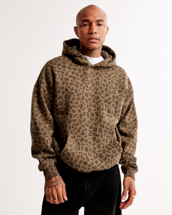 Essential Popover Hoodie, Light Brown Pattern