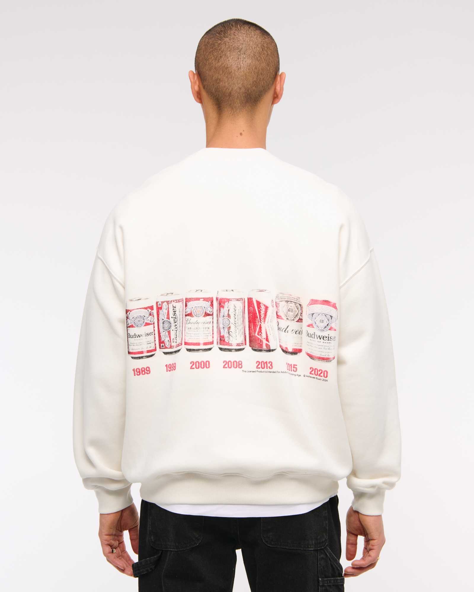 Men's Budweiser Graphic Crew Sweatshirt | Men's Clearance