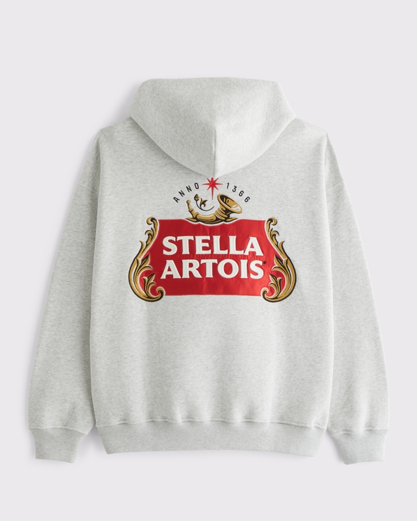 Stella Artois Graphic Popover Hoodie, Light Gray Heather view 1