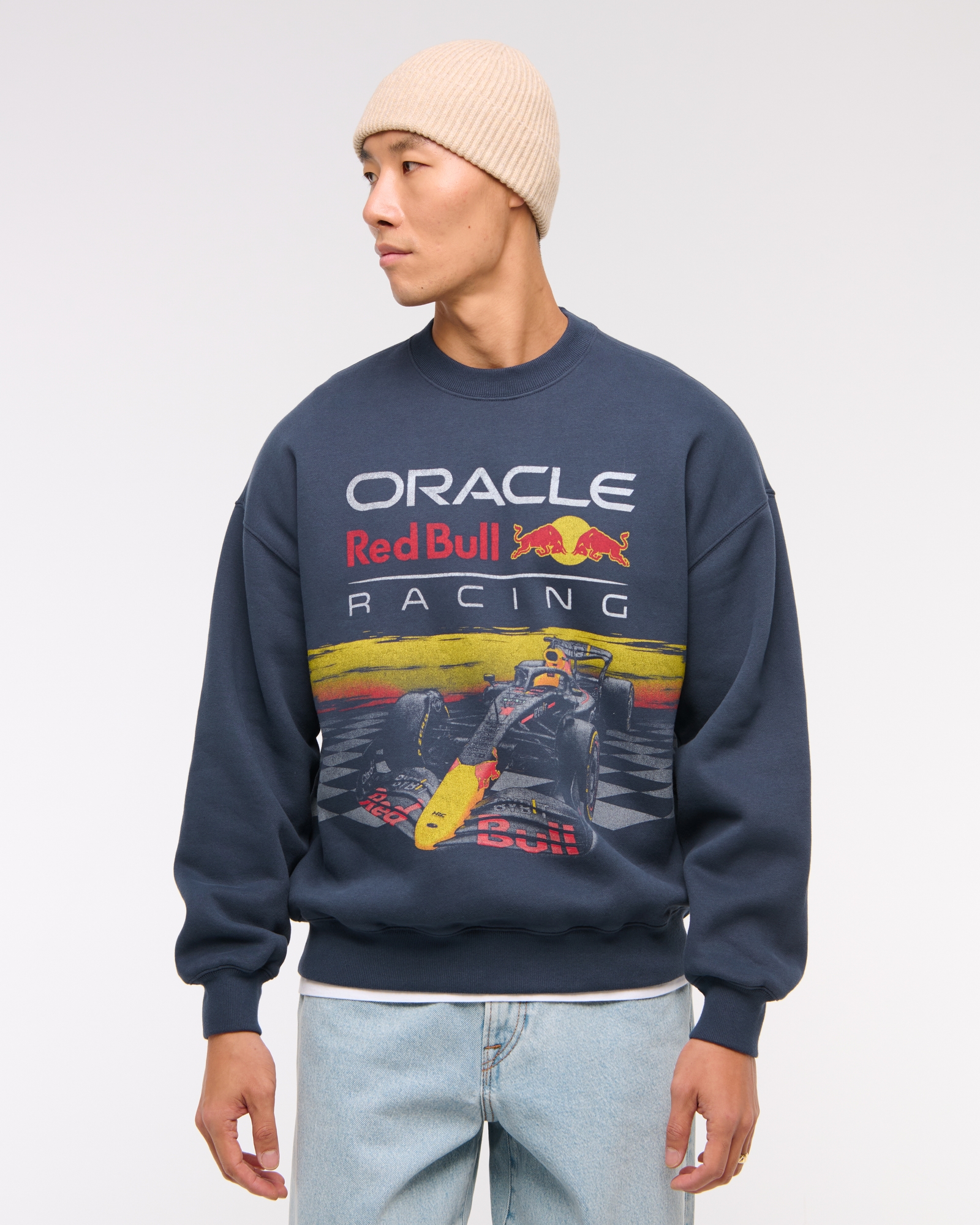 Abercrombie & Fitch Oracle Red Bull Racing Graphic Crew Sweatshirt