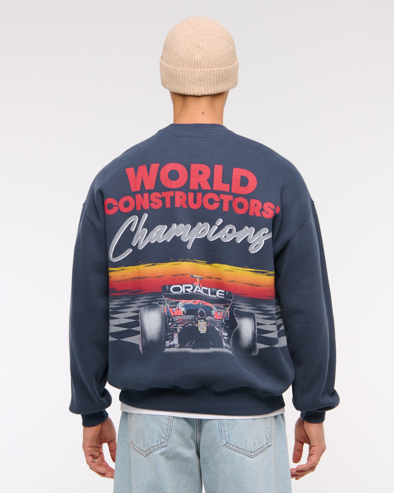 Abercrombie & Fitch Oracle Red Bull Racing Graphic Crew Sweatshirt
