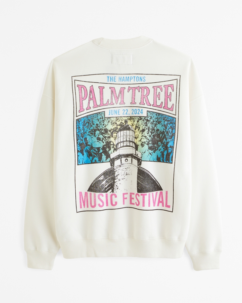 Palm Tree Music Festival Graphic Crew Sweatshirt