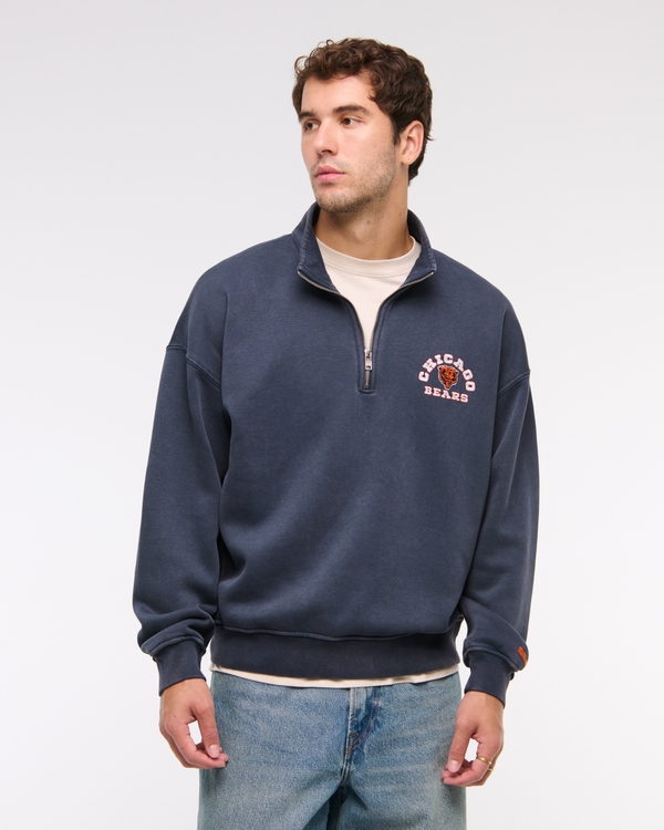 Chicago Bears Half-Zip Sweatshirt, Navy Blue