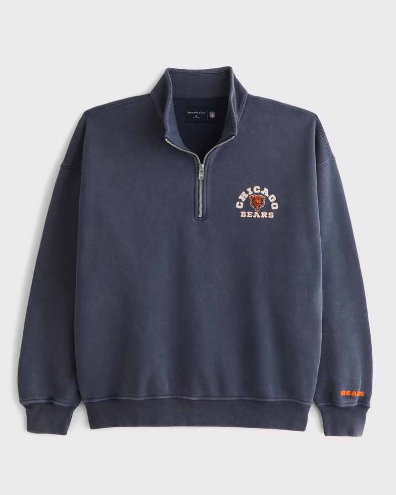 Bear　0913 Men's Chicago Bears Half-Zip Sweatshirt | Men's Clearance