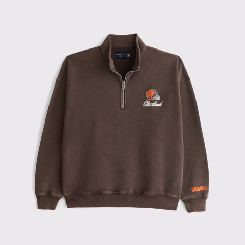 Мужские худи Abercrombie & Fitch Cleveland Browns Half-Zip Sweatshirt
