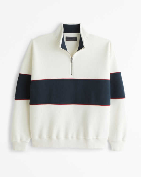 Essential Half-Zip Sweatshirt, Cream Pattern