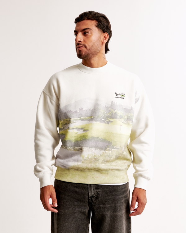 Golf Graphic Crew Sweatshirt, Cream