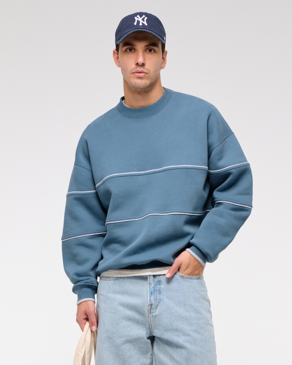 Essential Crew Sweatshirt, Light Blue Pattern view 1