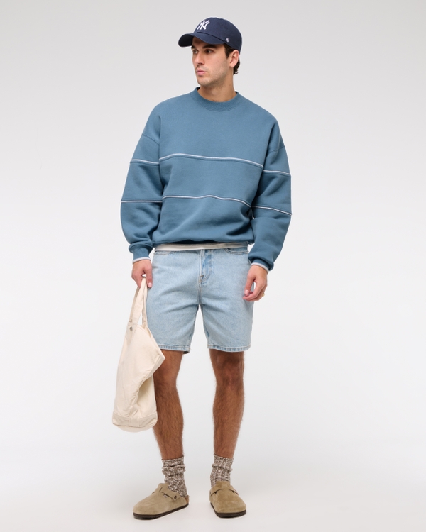 Essential Crew Sweatshirt, Light Blue Pattern view 2