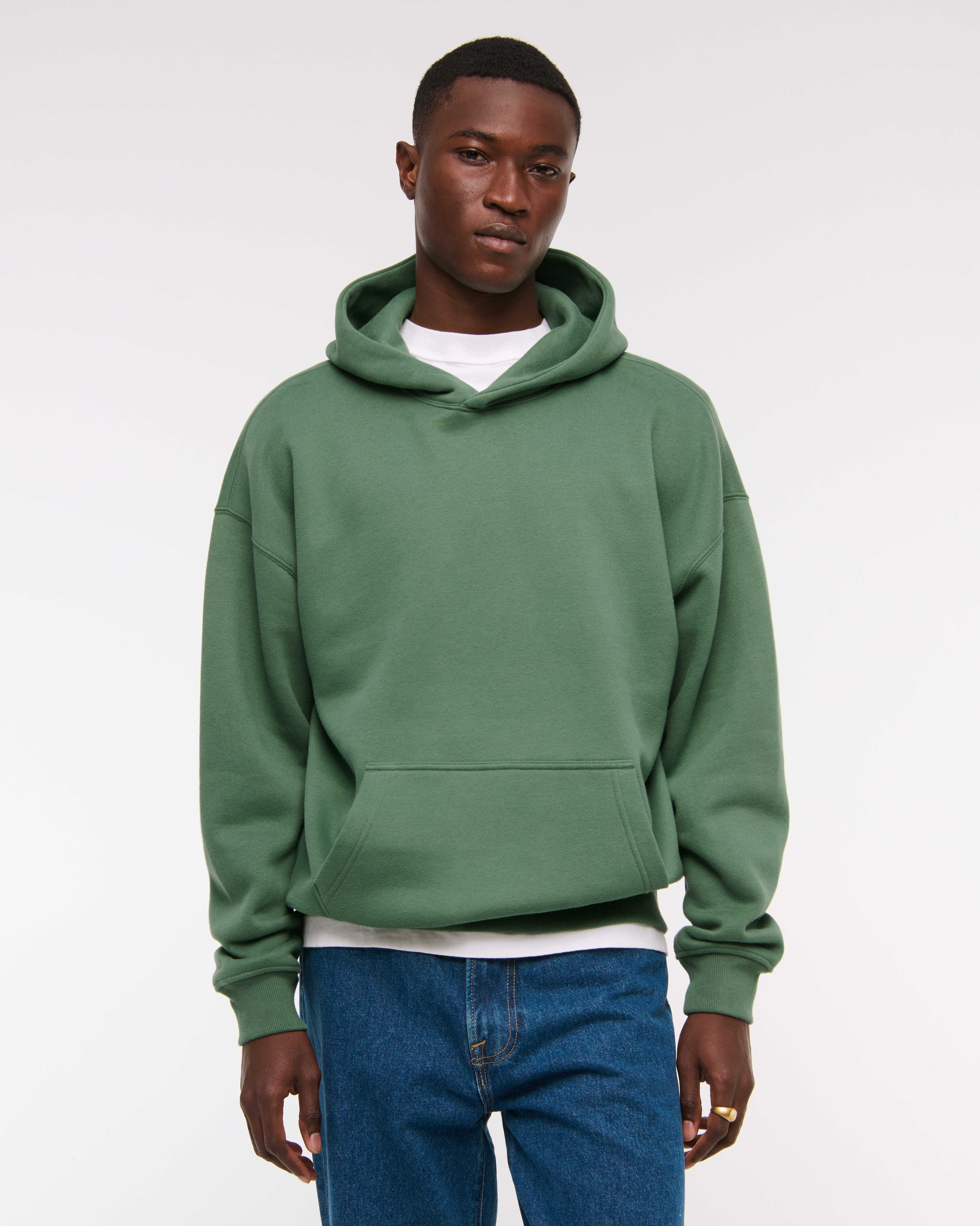 Abercrombie & Fitch Essential Popover Hoodie In Green