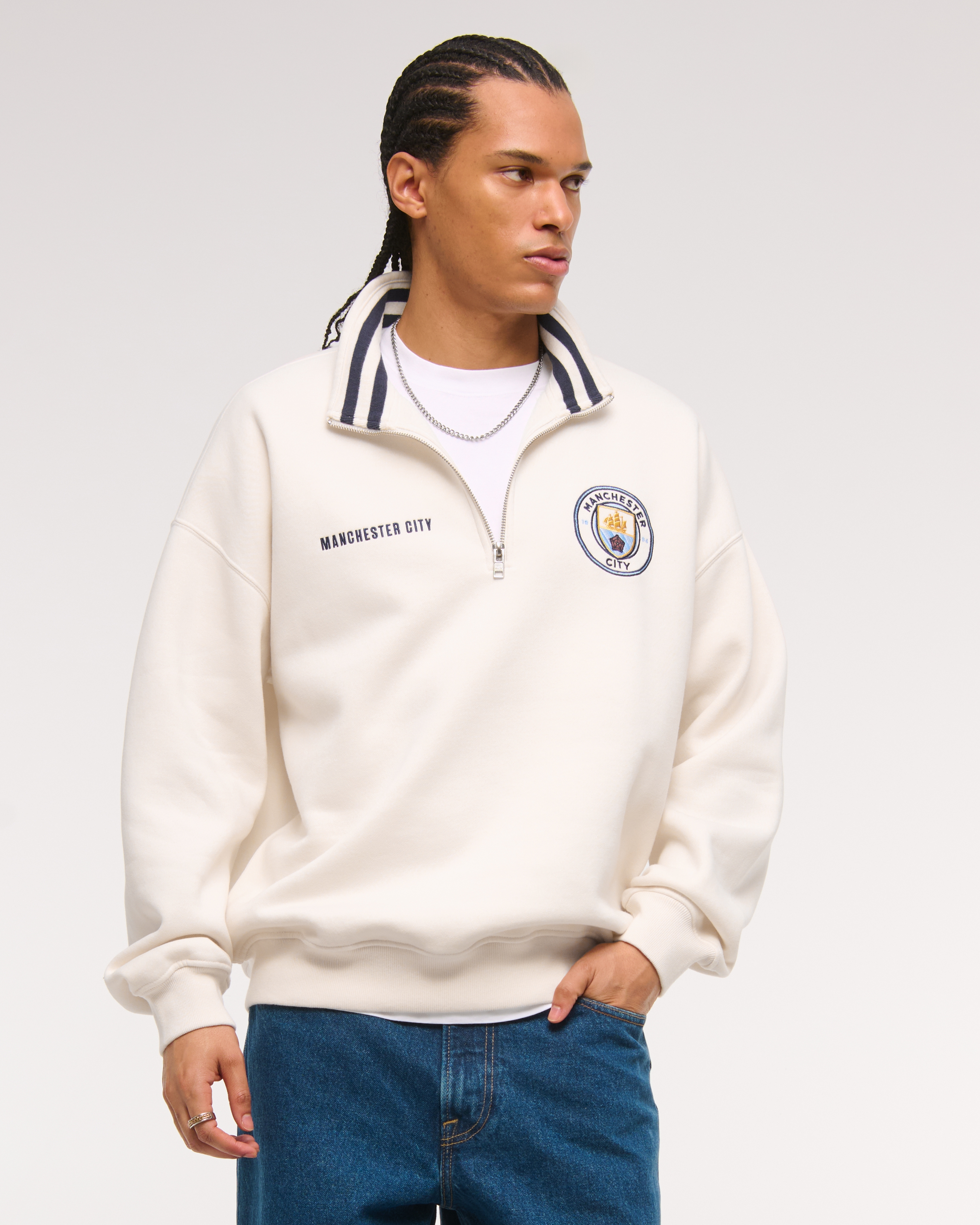 [EBBETSFIELD] Bets Logo Half Zip-up Crewneck/追跡付 girls essential sunday half-zip sweatshirt | girls tops