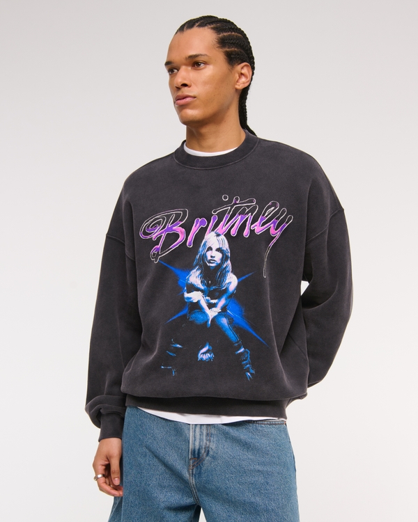 Britney Spears Graphic Crew Sweatshirt, Black view 1
