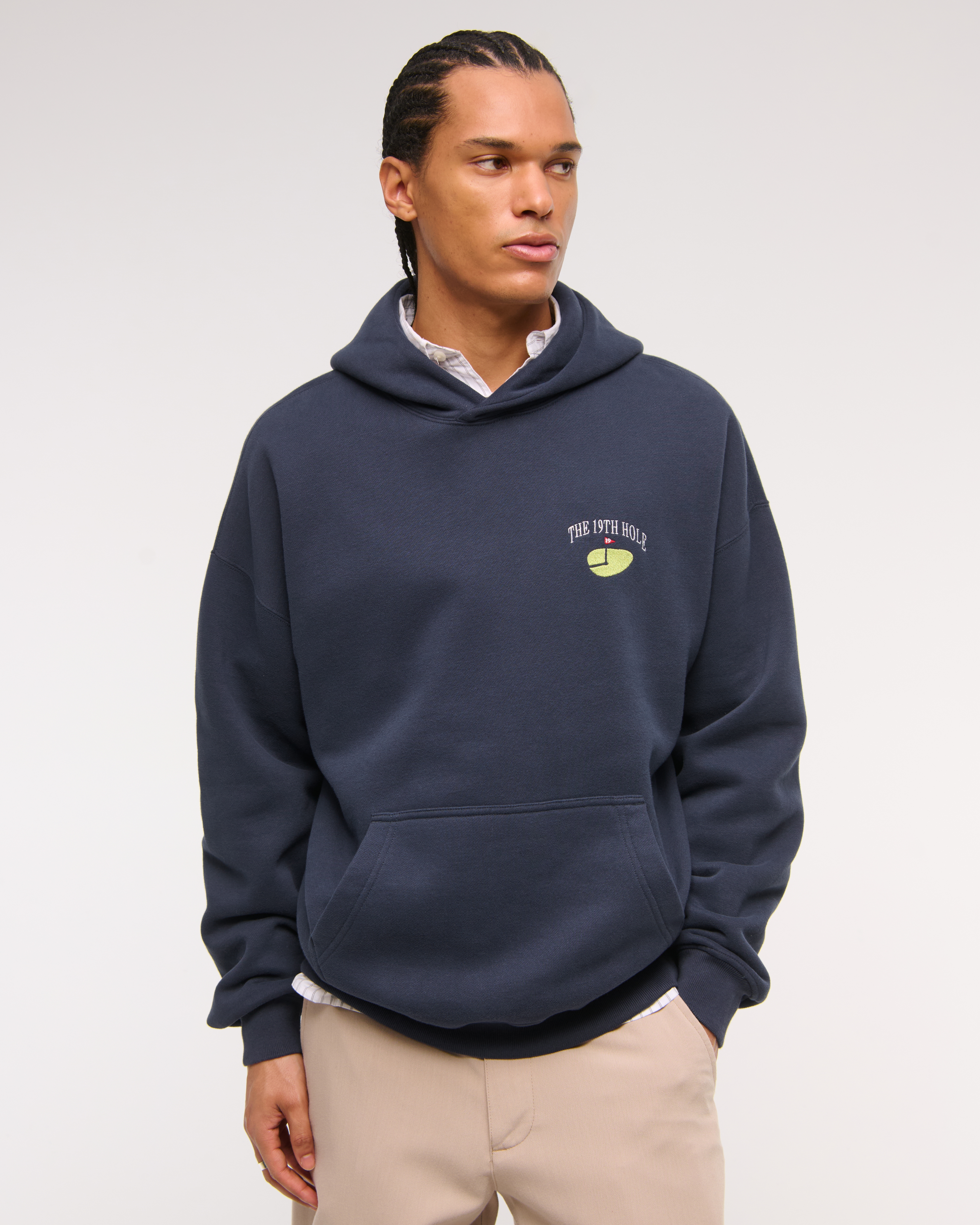 Abercrombie & Fitch Golf Graphic Popover Hoodie In Blue
