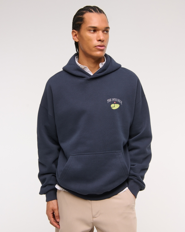 Golf Graphic Popover Hoodie, Sapphire view 2