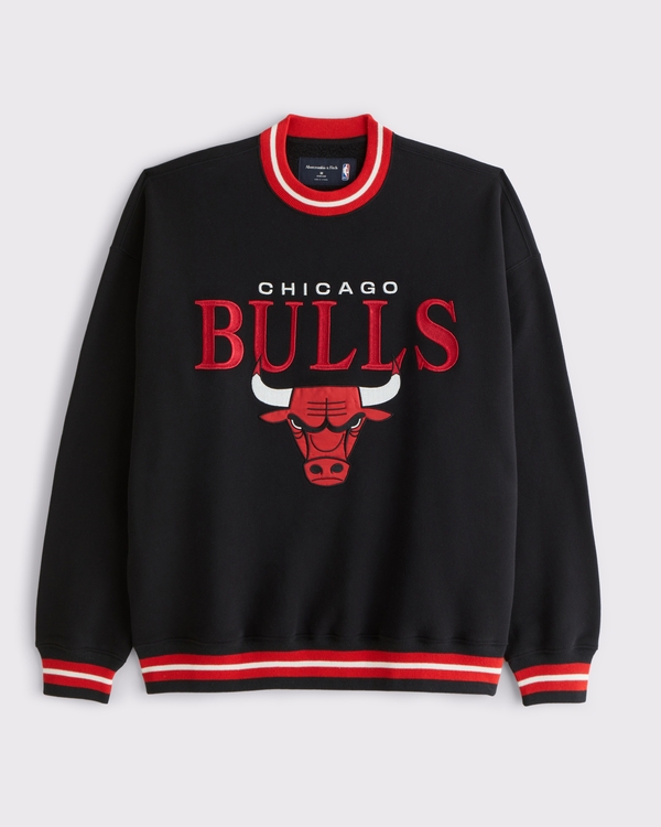 Chicago Bulls Graphic Crew Sweatshirt, Black view 1