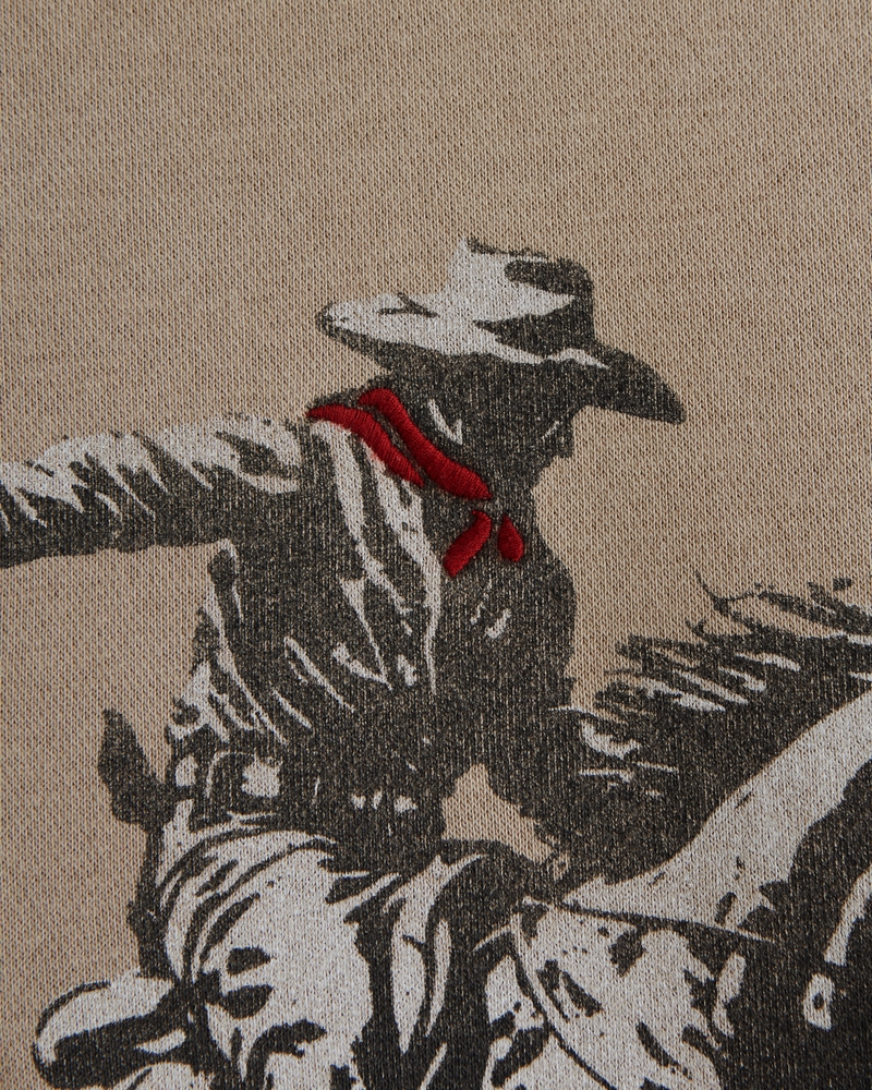 Western Graphic Crew Sweatshirt