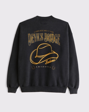 Western Graphic Crew Sweatshirt