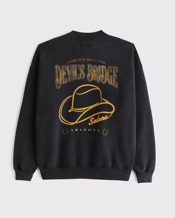 Western Graphic Crew Sweatshirt, Black view 1