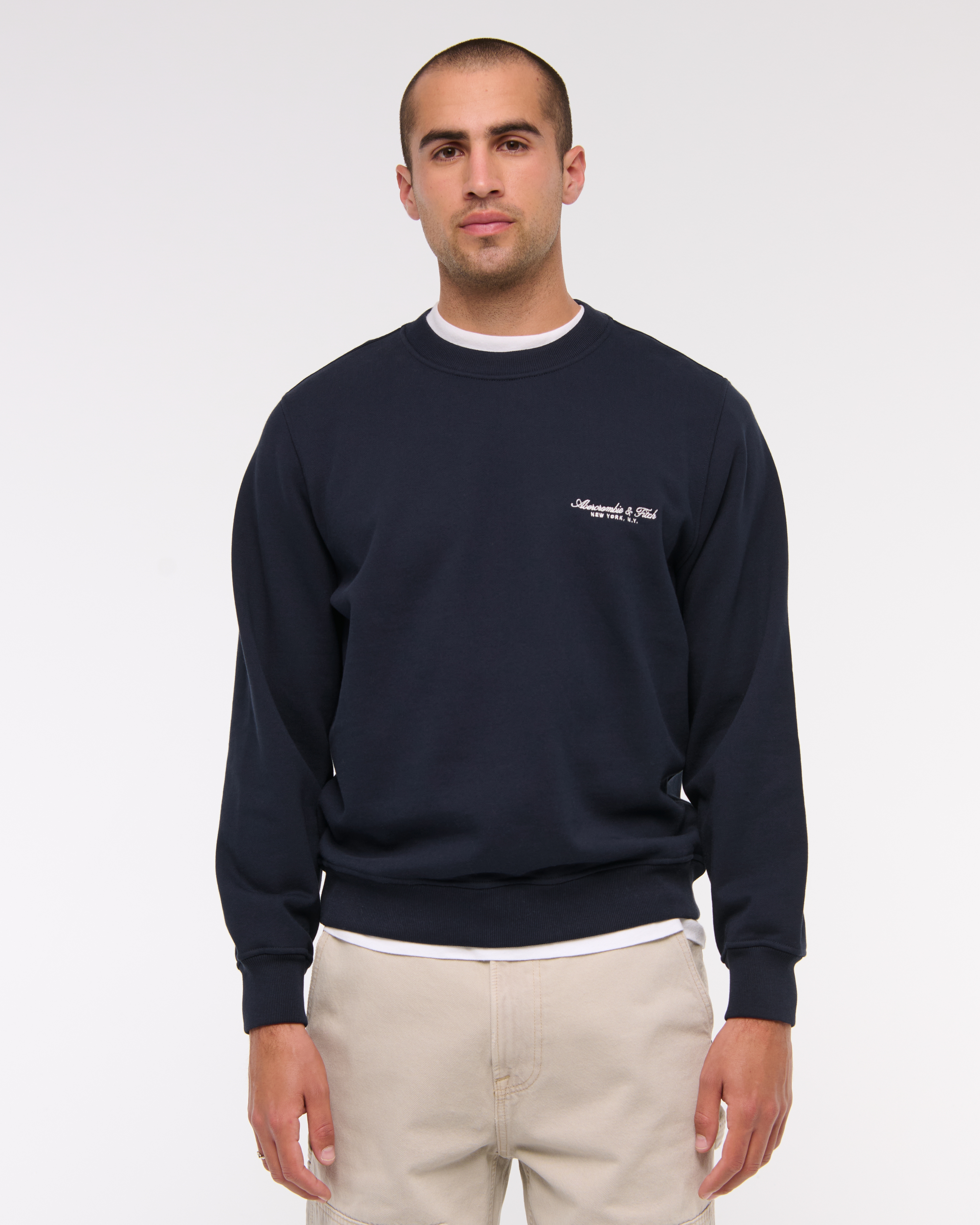 Men's Micro-Logo Crew Sweatshirt | Men's A&F Logo Shop