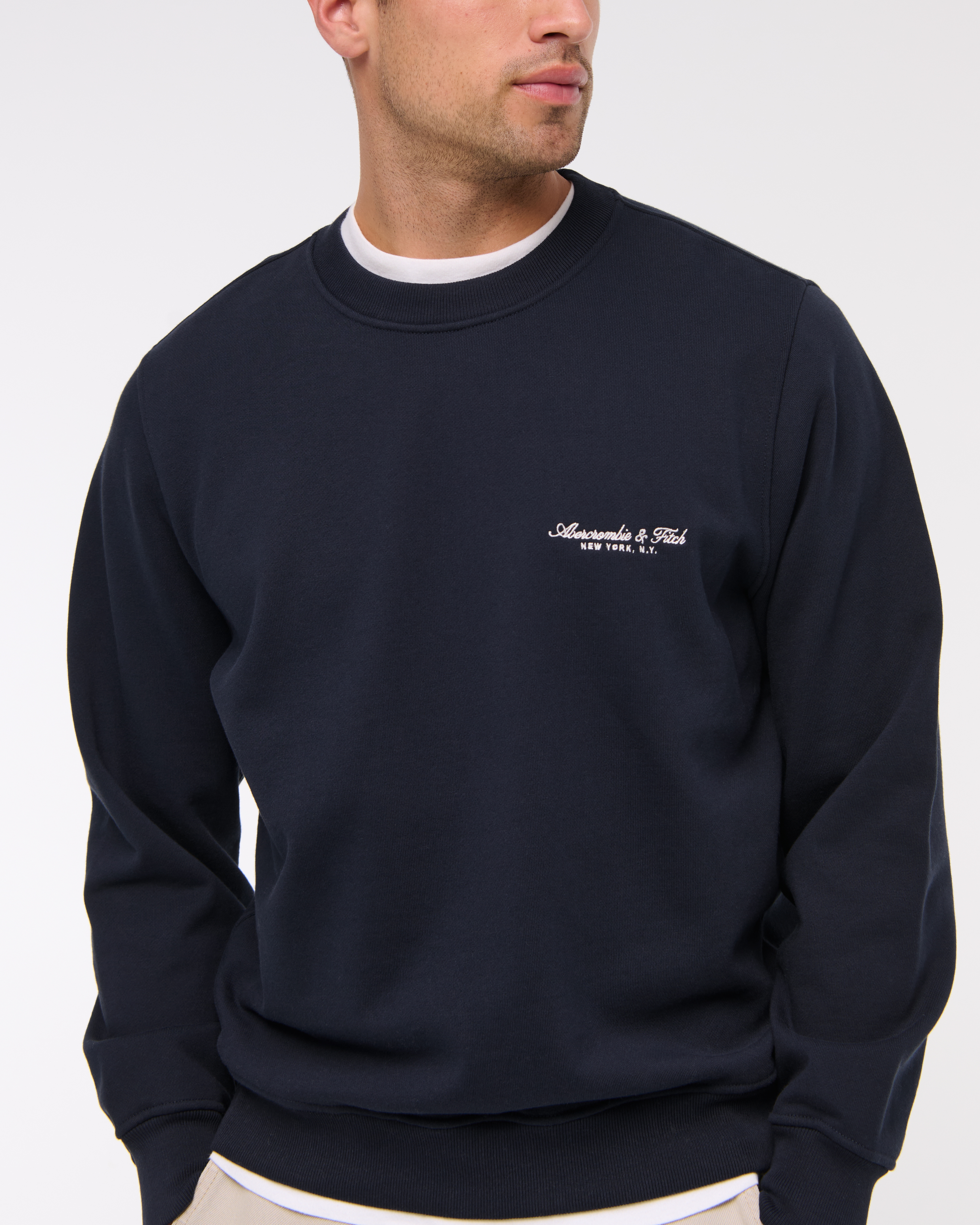 トップス FTC / MICRO LOGO CREW NECK (gray) Men's Micro-Logo Crew Sweatshirt | Men's Summer Sale Up To