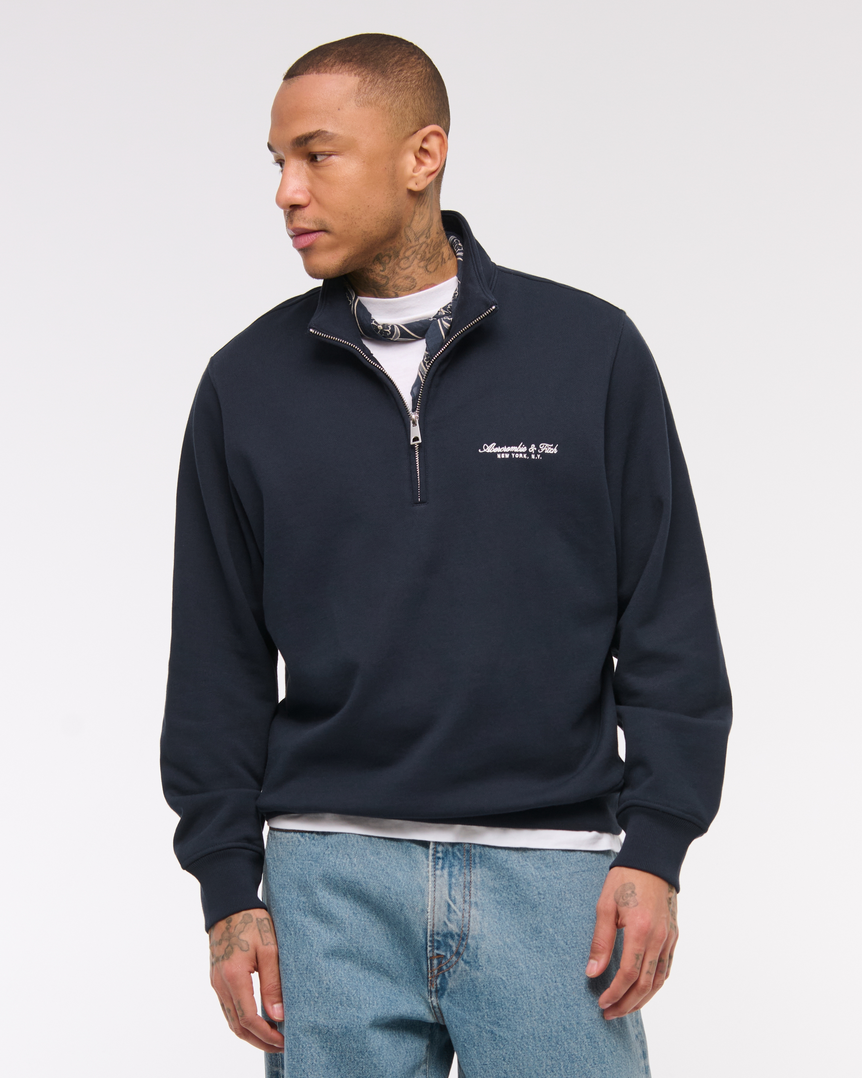 Men's Logo Half-Zip Sweatshirt | Men's A&F Logo Shop