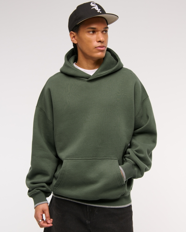Essential Popover Hoodie, Thyme view 1