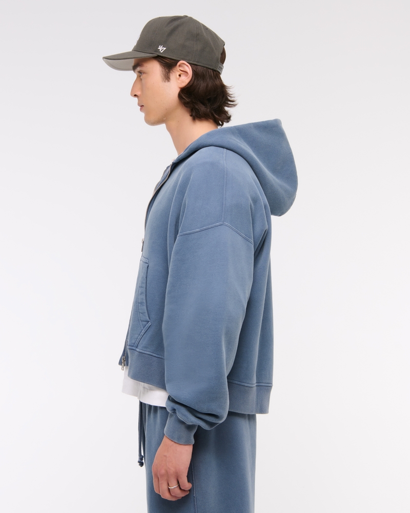 Essential Cropped Full-Zip Hoodie