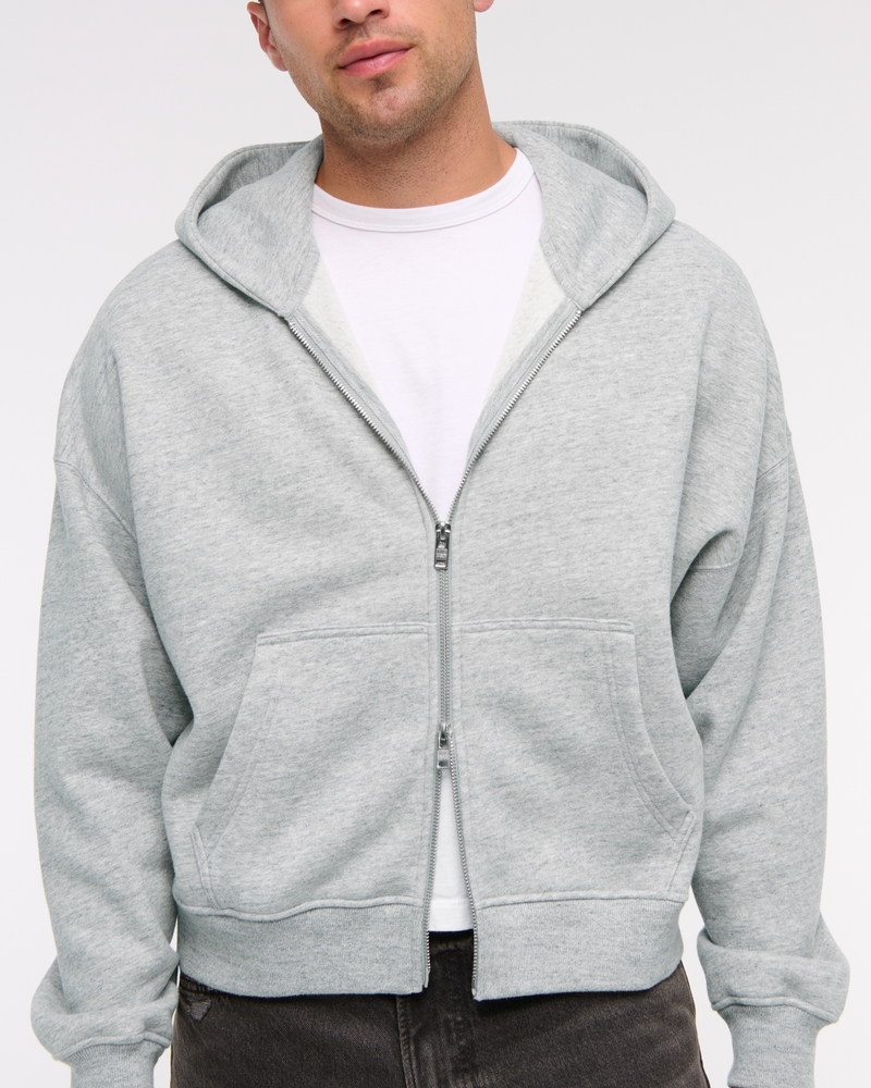 Cropped Essential Full-Zip Hoodie