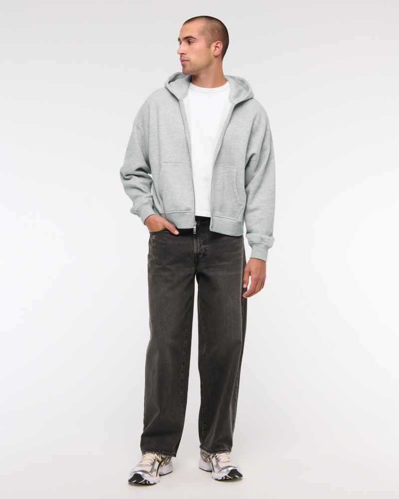 Cropped Essential Full-Zip Hoodie