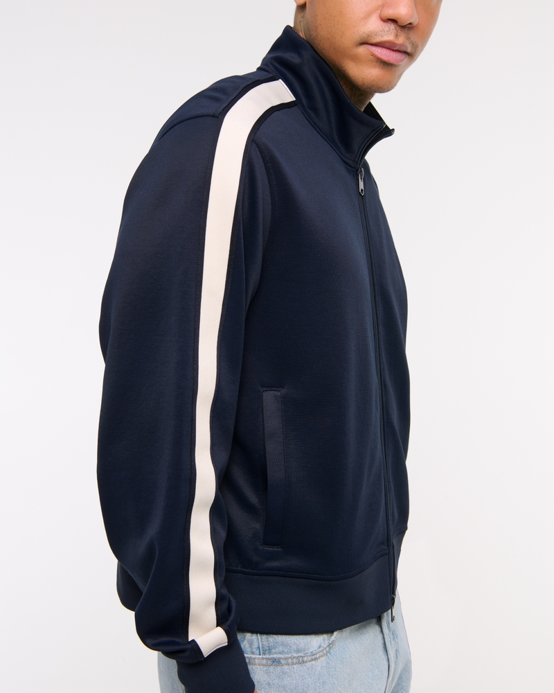 Cropped Tricot Full-Zip Jacket