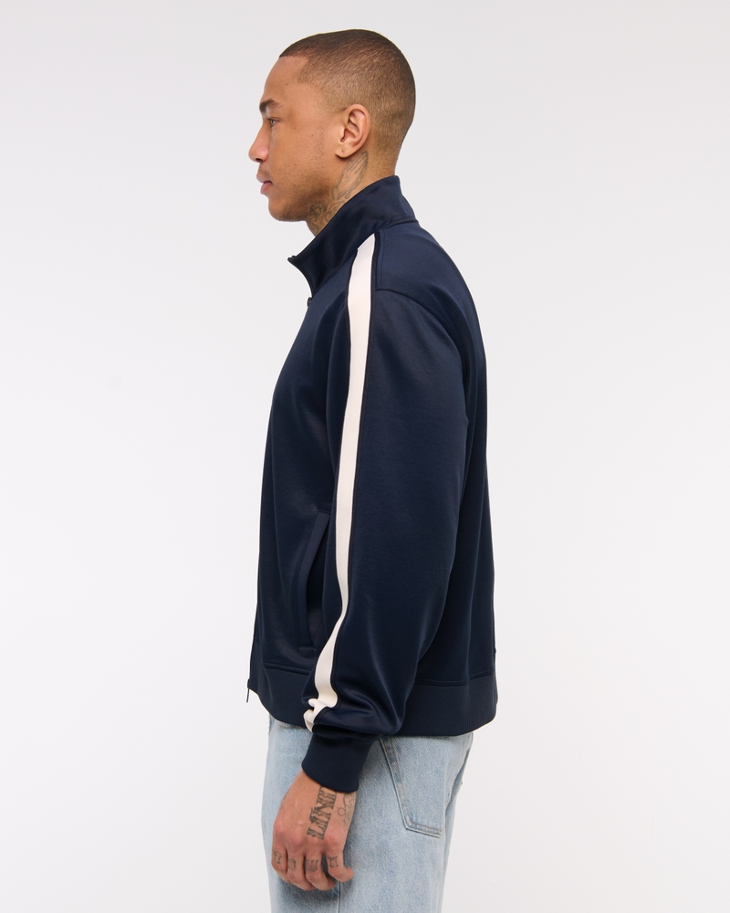 Cropped Tricot Full-Zip Jacket