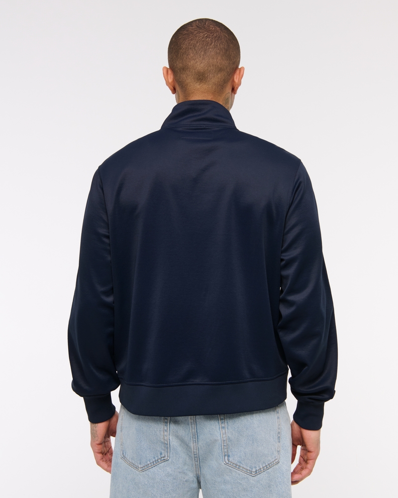 Cropped Tricot Full-Zip Jacket
