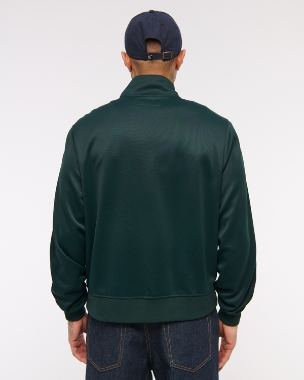 Cropped Tricot Full-Zip Jacket