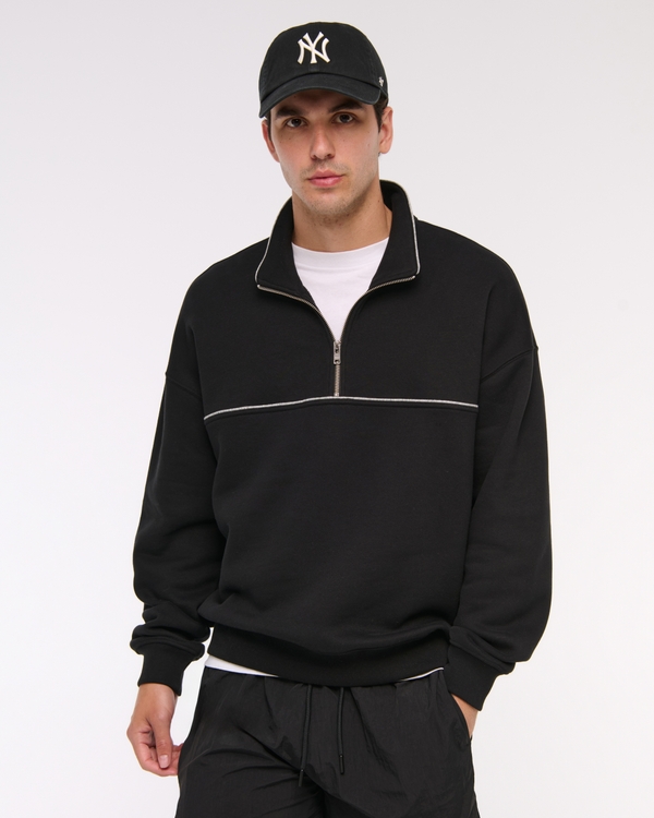 Essential Half-Zip Sweatshirt, Black Pattern view 1