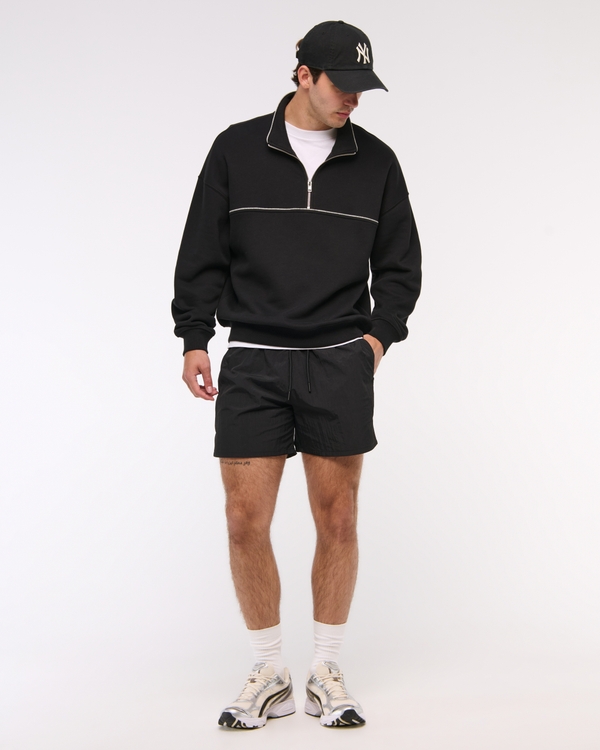Essential Half-Zip Sweatshirt, Black Pattern view 2