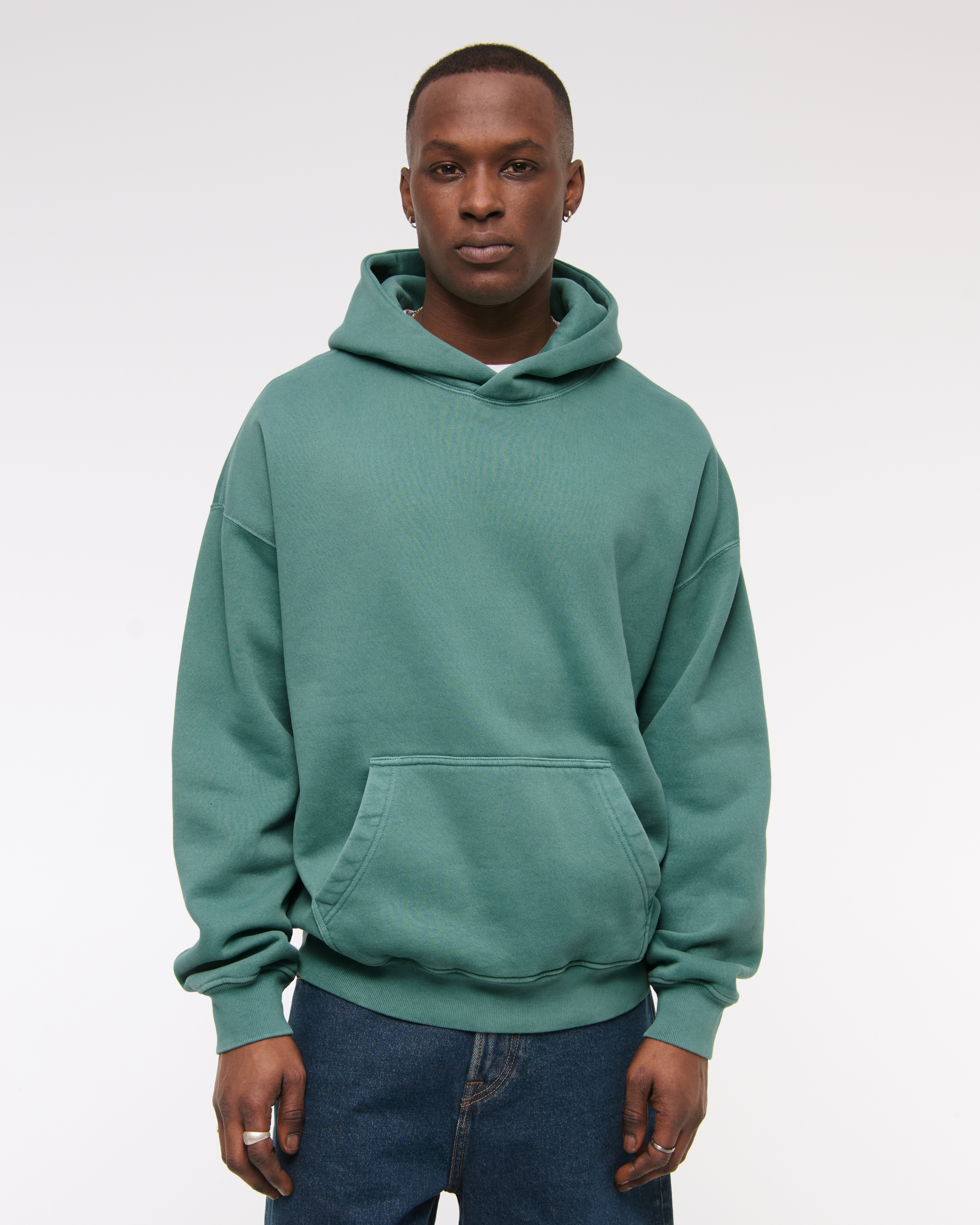 Abercrombie & Fitch Essential Popover Hoodie In Green