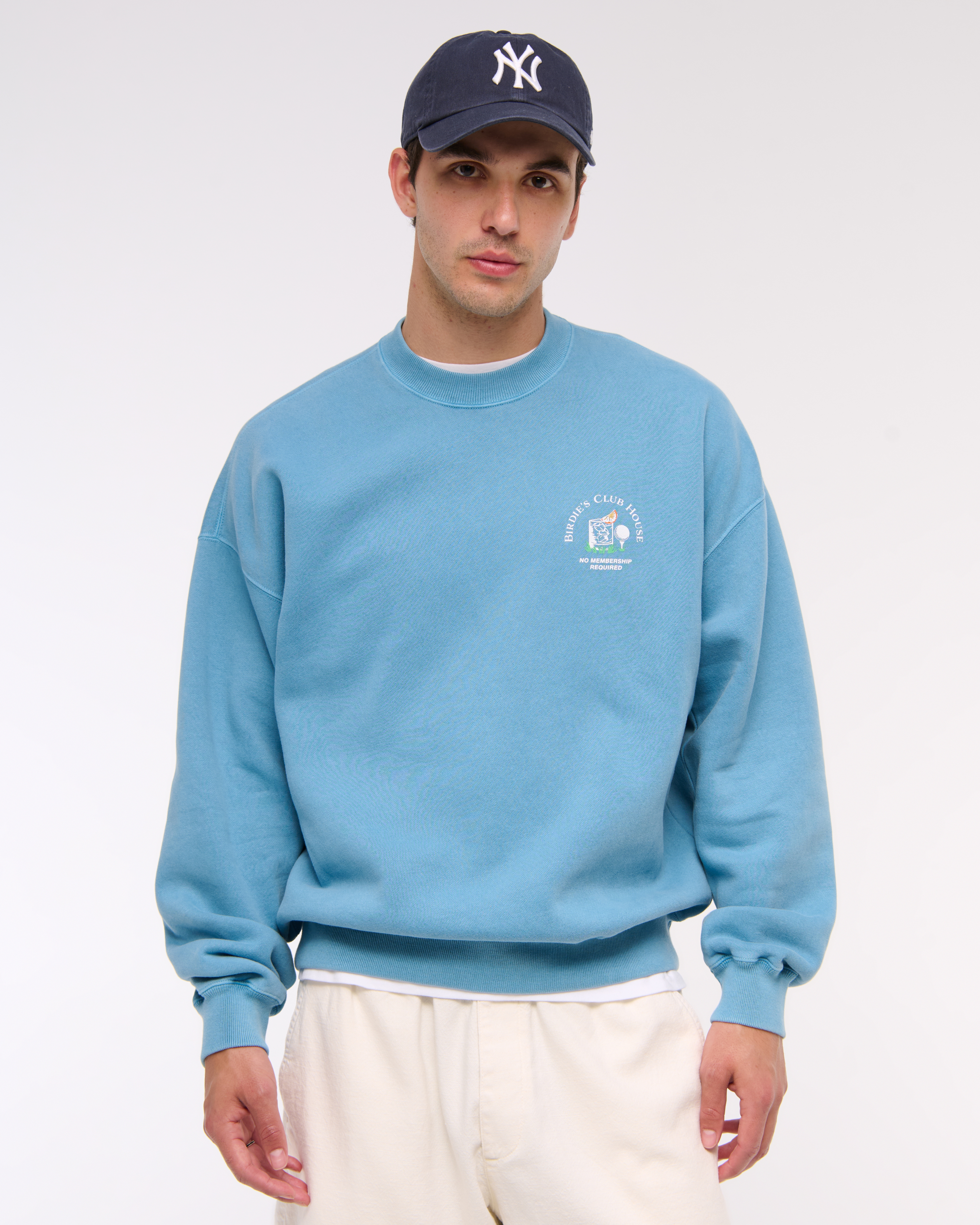 Abercrombie & Fitch Golf Graphic Crew Sweatshirt In Blue