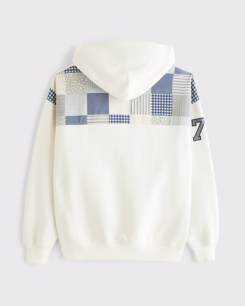 New York Patchwork Graphic Popover Hoodie