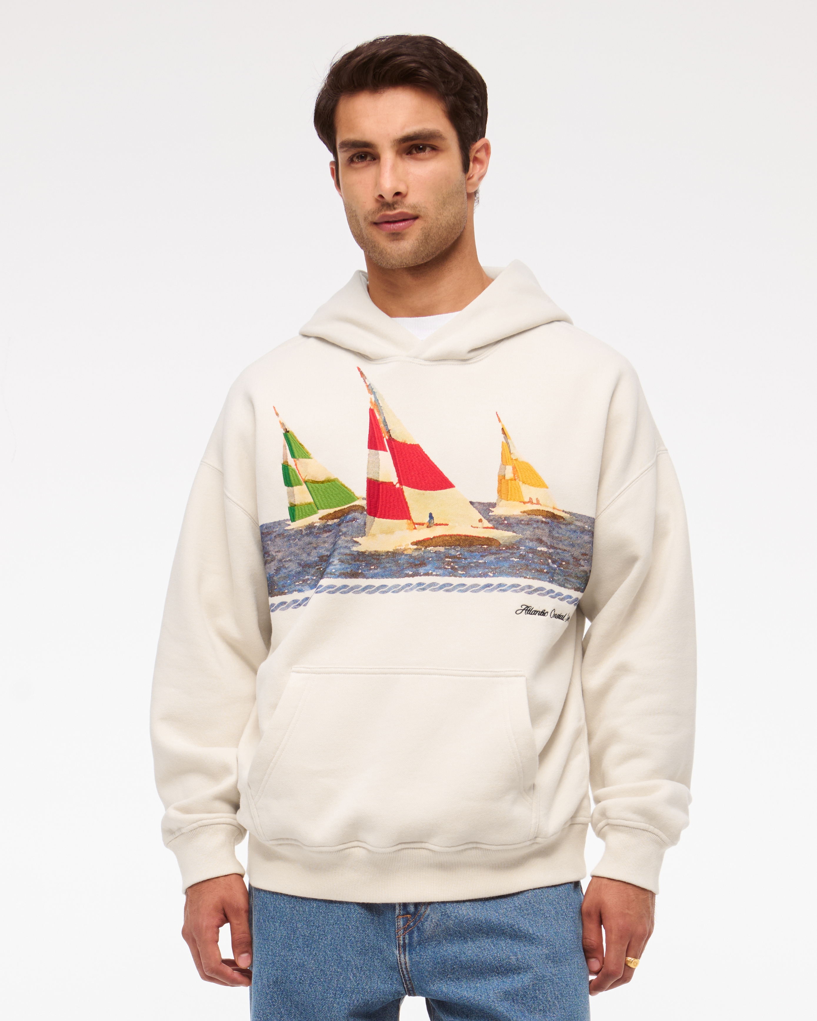 パーカー・フーディ Abercrombie & fitch Bar Harbor Graphic Popover Hoodie Men's Nautical Graphic Popover Hoodie | Men's Clearance