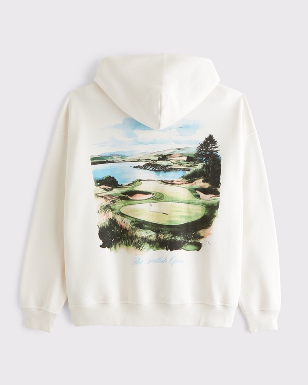 Scottish Open Graphic Popover Hoodie, Cream view 1