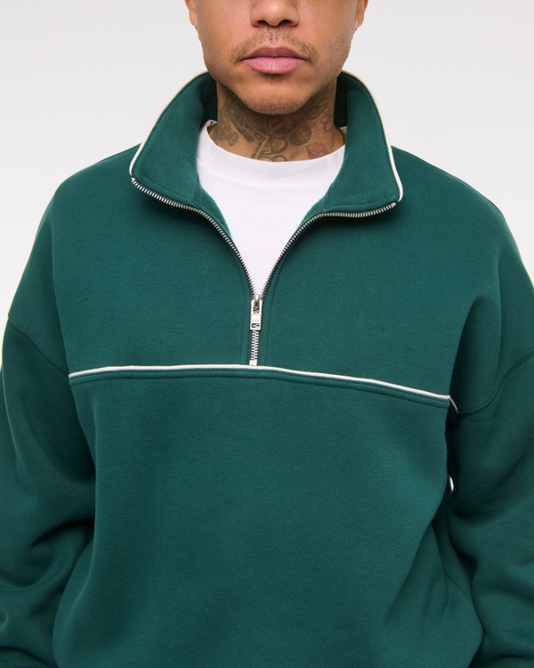 Essential Half-Zip Sweatshirt, Green Pattern view 2
