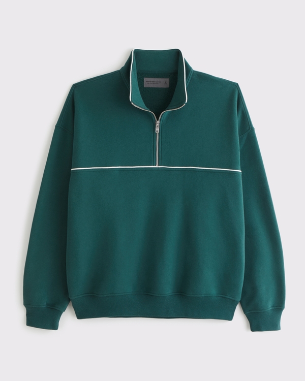 廃盤新品未使用Abercrombie & Fitch GREEN Men's Essential Half-Zip Sweatshirt | Men's Clearance