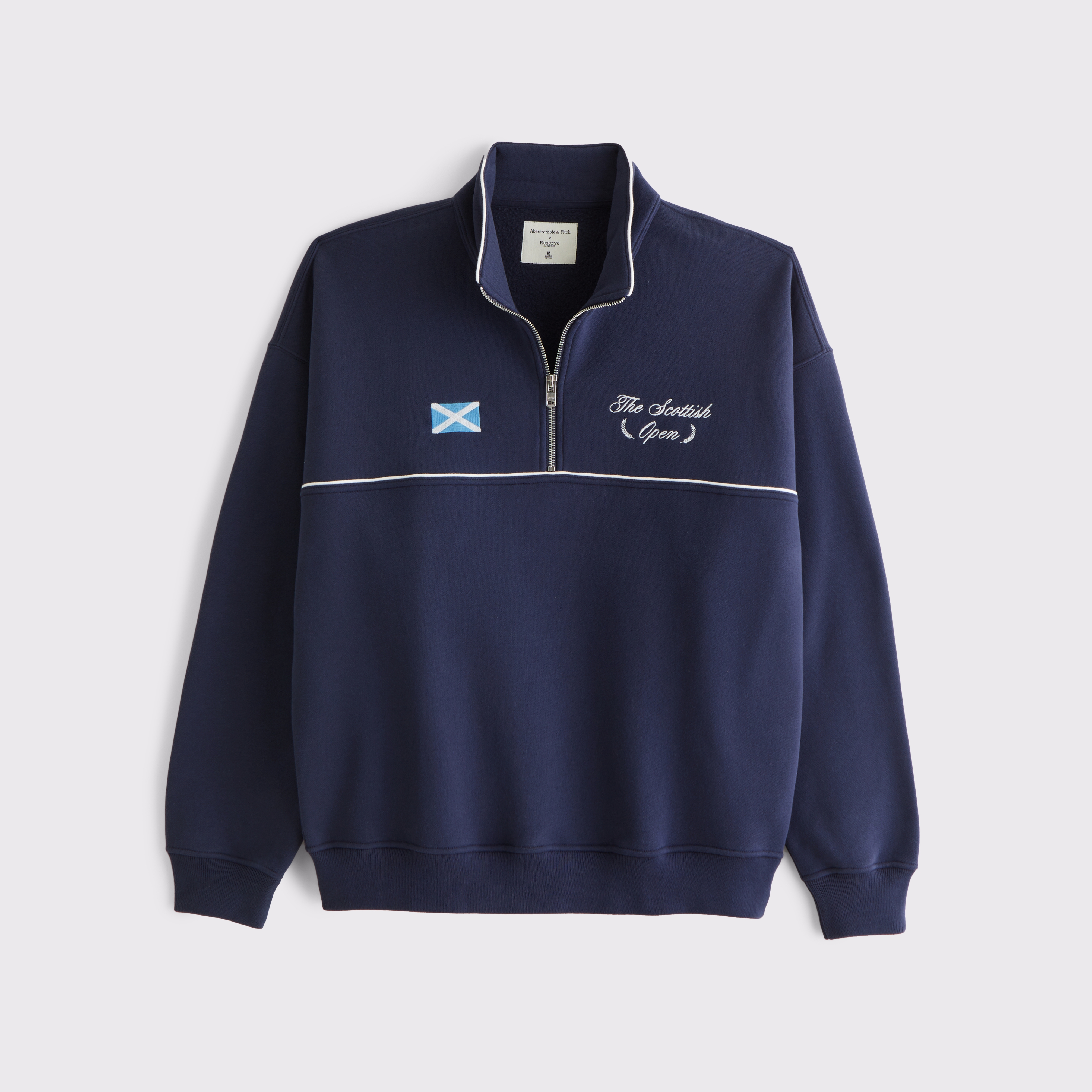 【Abercrombie & Fitch】Script Quarter Zip Sweatshirt Men's Icon Quarter-Zip Sweater | Men's Clearance