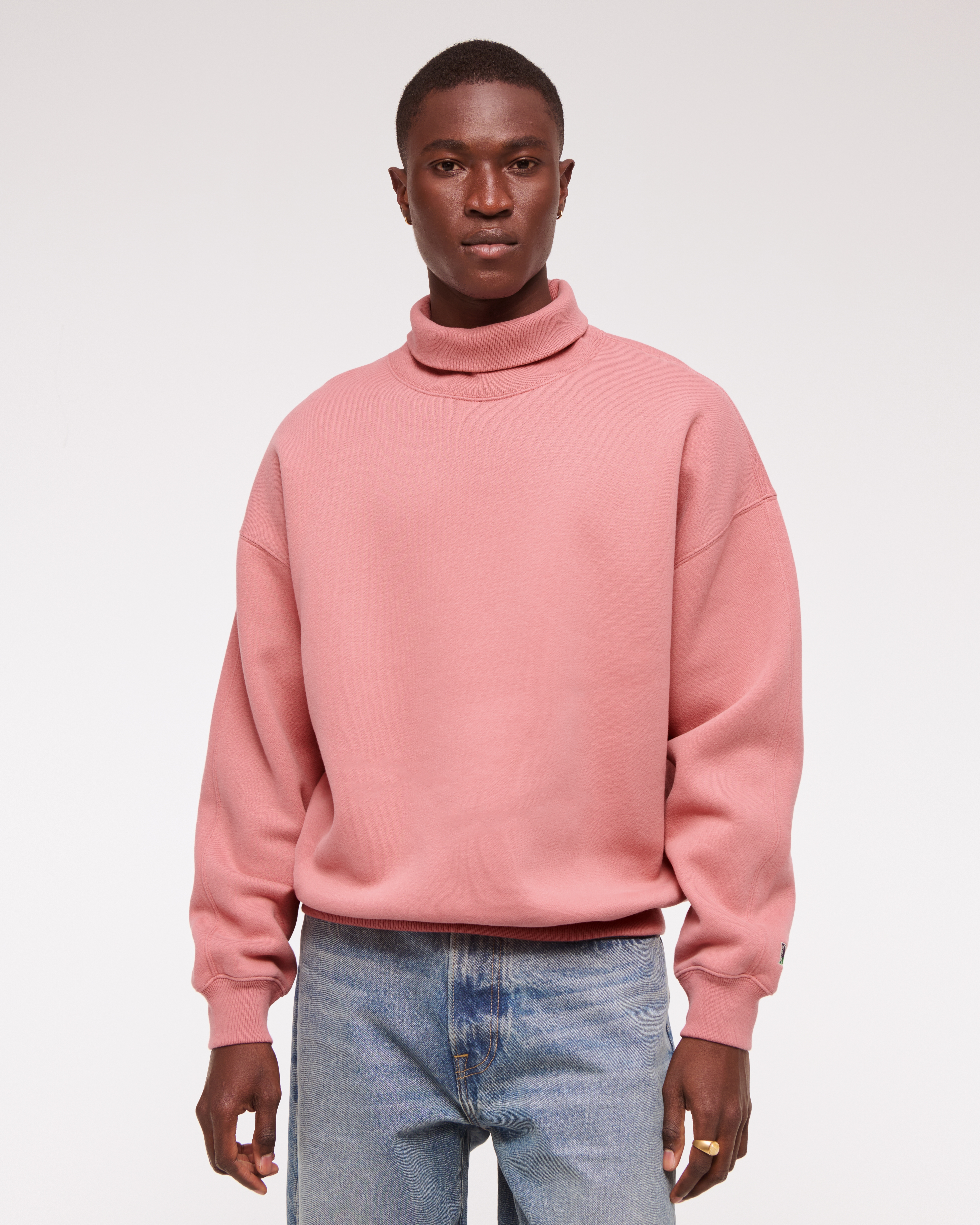 Abercrombie & Fitch Vol. 28 Turtleneck Sweatshirt In Neutral